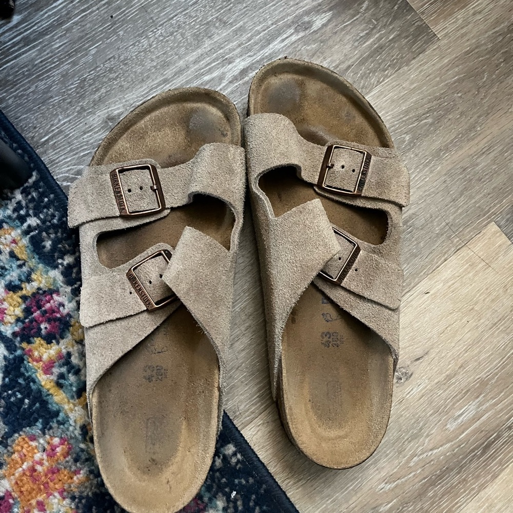 BIRKENSTOCK Arizona 2 strap suede slides sandals size 10